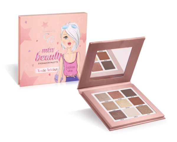 Paletka očních stínů Miss Beauty Nude Addict, 9x1,3g