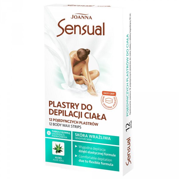 Sensual depilační náplast na tělo s aloe 12ks