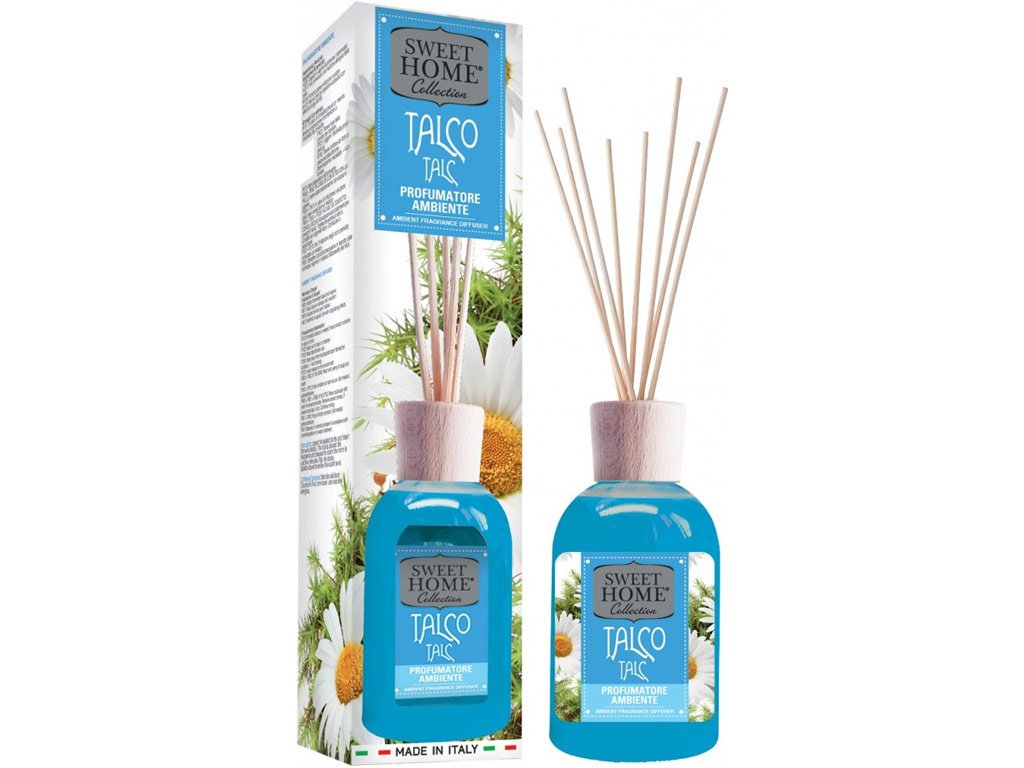 SWEET HOME – Aroma difuzér s tyčinkami Talco (Pudr), 250ml