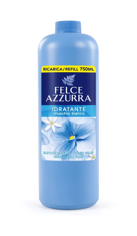 Hydratační tekuté mýdlo Felce Azzurra - Bílé pižmo, 750ml (náhr.náplň)